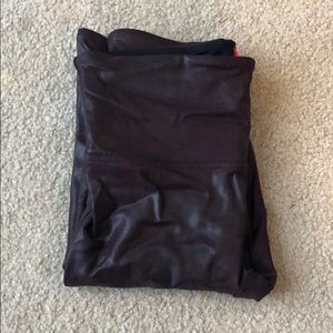 Spans Faux Leather Maroon Leggings